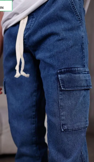 Blue cargo jogger jeans