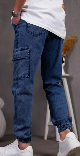 Blue cargo jogger jeans