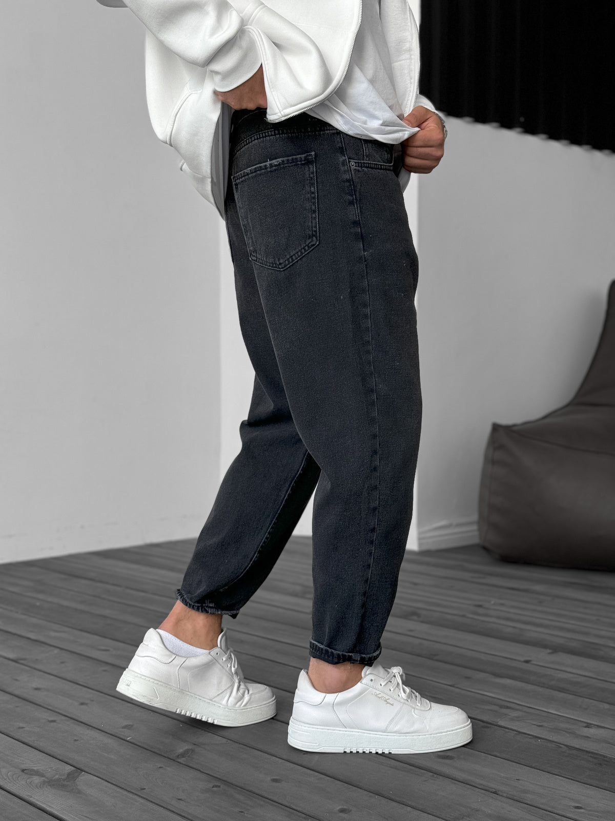 DARK GRAY BOYFRIEND JEAN