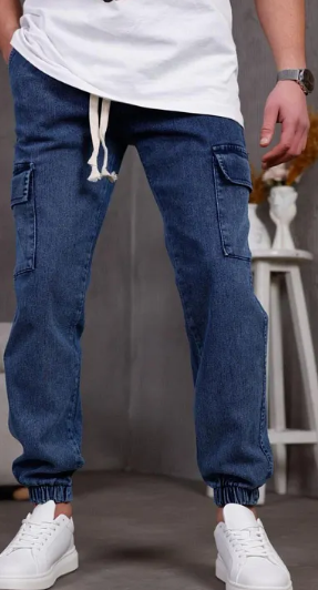 Blue cargo jogger jeans