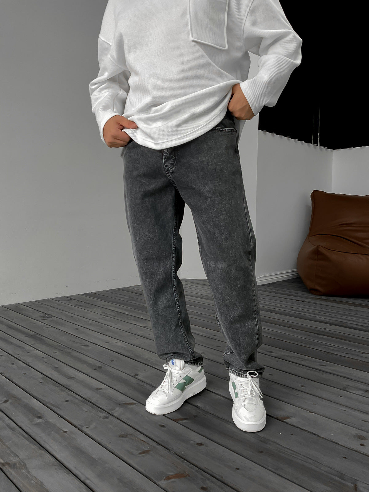 DARK GRAY BAGGY JEAN