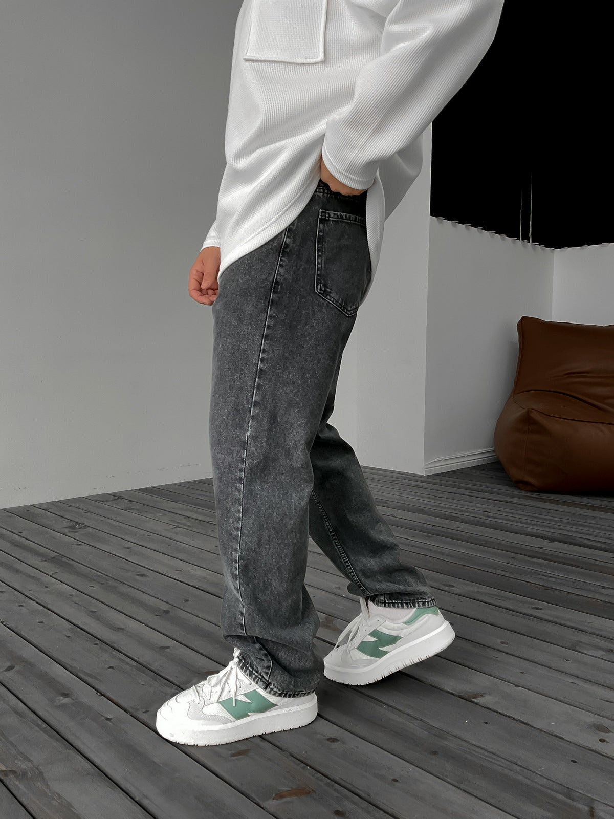 DARK GRAY BAGGY JEAN