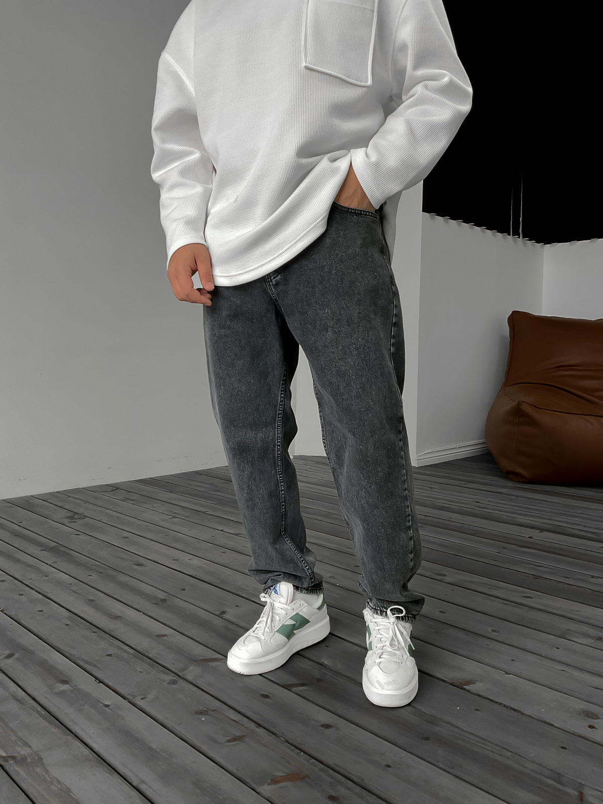 DARK GRAY BAGGY JEAN