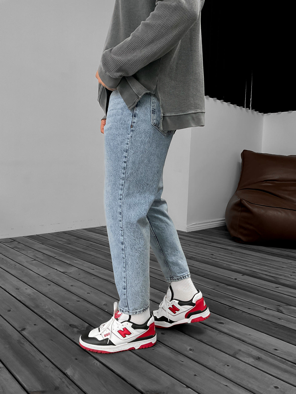 WASHED BLUE ICE BOYFRIEND JEAN
