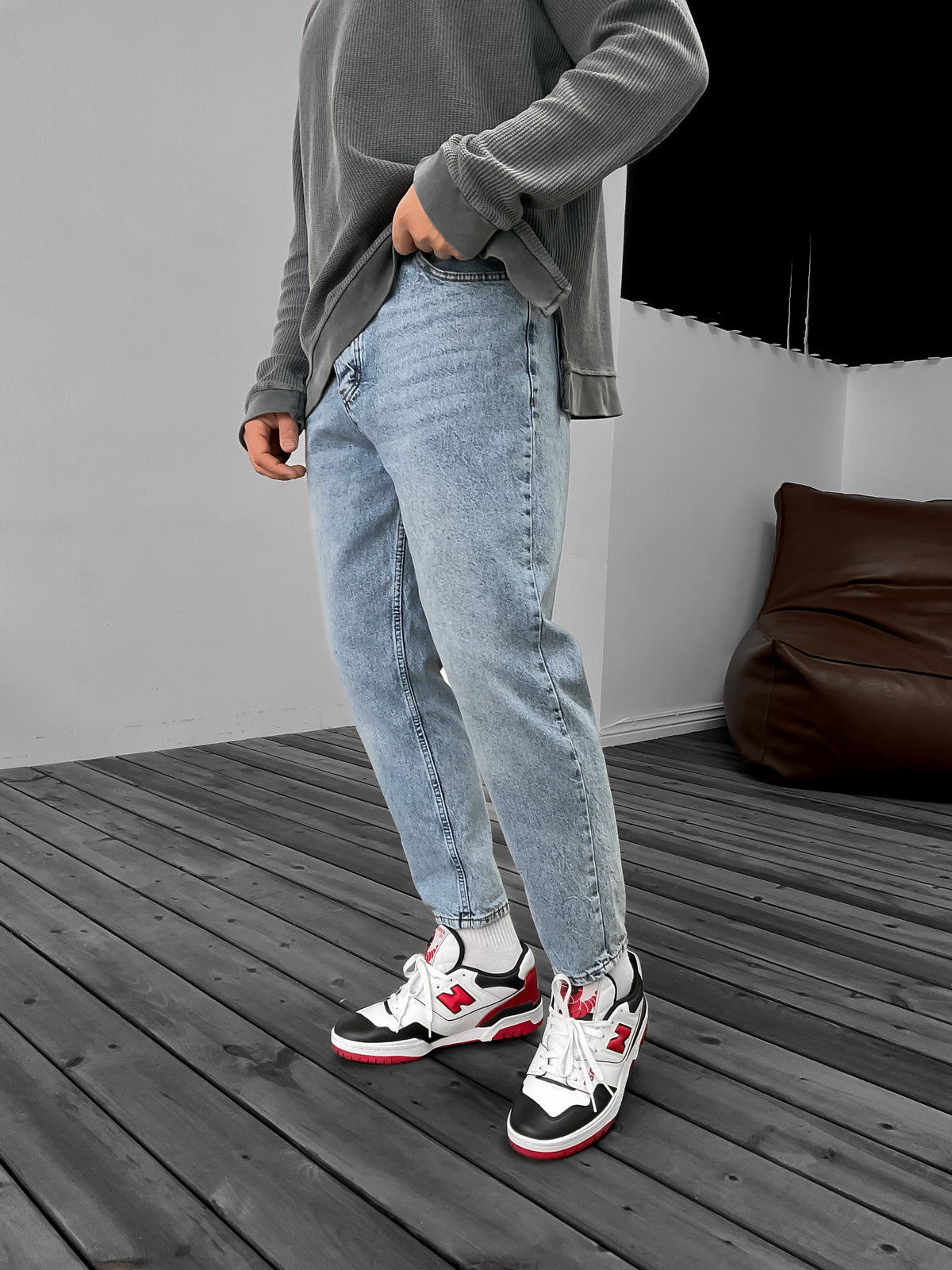 WASHED BLUE ICE BOYFRIEND JEAN