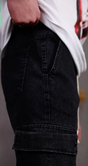 Black Cargo jogger jean